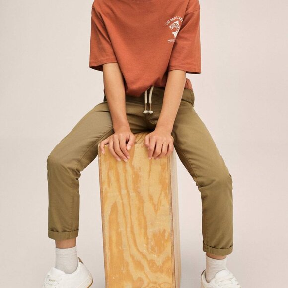 MANGOKIDS Elastic-Waist Straight Pants 7 - Picture 2 of 10